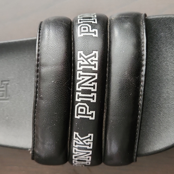 PINK by Victoria Secrets womans black slides, size M 7/8 - Picture 11 of 16